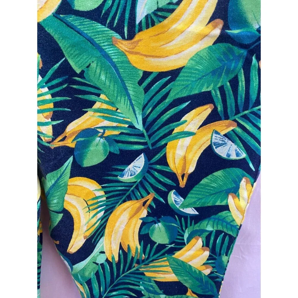 Old Navy Women's Size 18  Banana Lime Tropical Pixie Ankle Pants - Picture 5 of 13